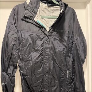 Marmot Black and Gray Women's Precip Eco Jacket
